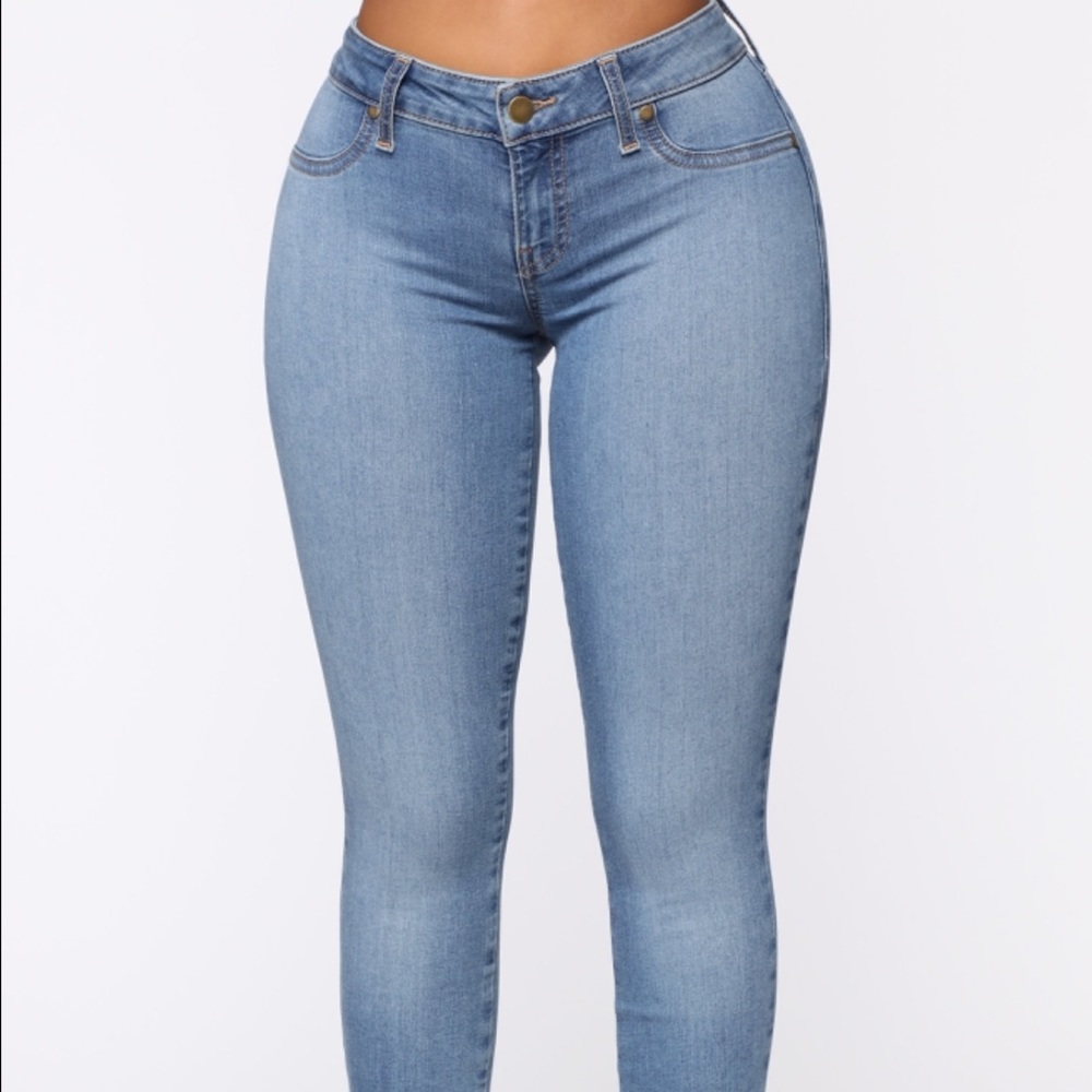 Low Rise Blue Jeans